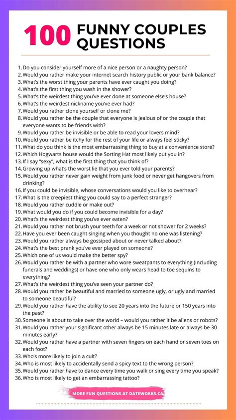 100 funny questions for couples.